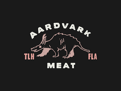 Aardvark Meat 01 badge illustration logo typography