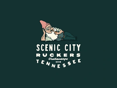 Scenic City Ruckers 01 badge chattanooga gnome illustration logo ruck scenic city typography