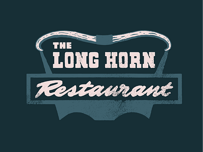 The Long Horn Restaurant badge chattanooga design illustration long horn tshirt design type typography