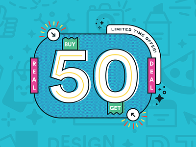 Fifty Fifty 01 50 brand design flyer flyer artwork illustration real deal real thread