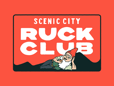 Scenic City Ruckers Patch 01 brand design branding gnome goruck hand drawn type hand lettering illustration patch ruck ruck club ruck patch rucking type typography