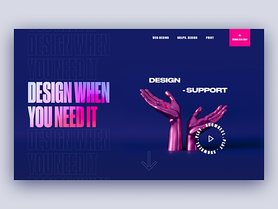 Design Support – Concept 3d blender concept creative design desktop landing landingpage mainpage ui ux uxui web web-design