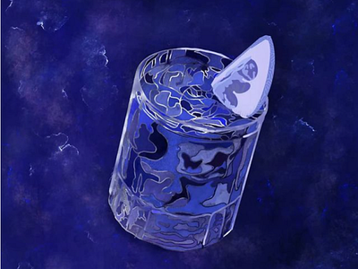 Midnight cocktail cocktail draw drink fresh freshness illustration lemon night procreate streamline summer summertime underwater