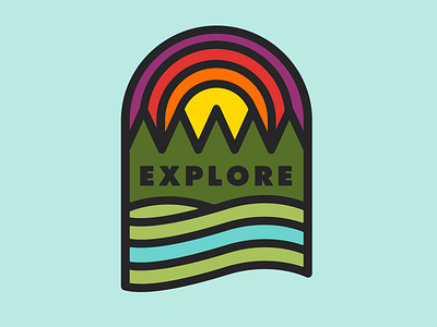 EXPLORE badge design explore flatdesign illustration national park nature thicklines typogaphy vector visual
