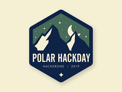 POLAR NIGHT badge branding flat hackday illustration logo logo design minimal nature night polar polar night thick lines vector