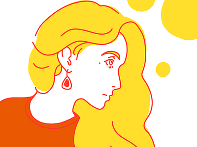Golden hair design illustration procreate