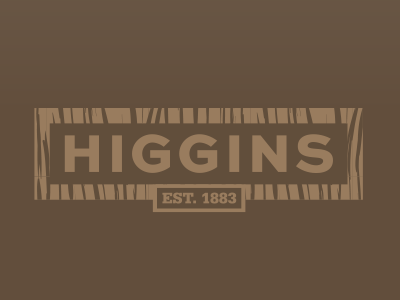 Higgins Lumber Company building construction higgins logo typography wood wordmark
