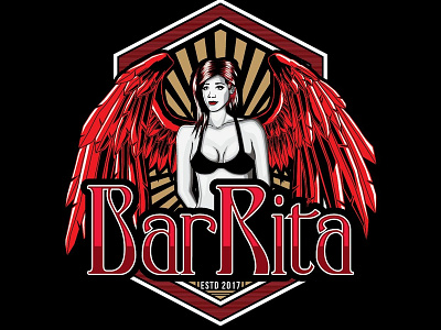 Angel Bar Rita angel bar drawing girl illustration logo vector wings women