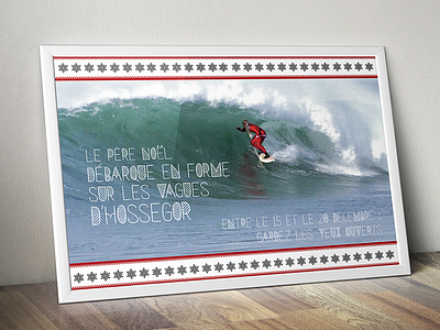 AFFICHE SURF DE NOEL affiche christmas crea illustrator photoshop print surf wave