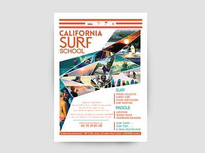 CALIFORNIA SURF SCHOOL crea flyers illustrator lacanau photoshop print surfschool