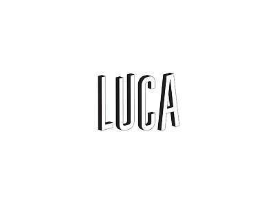 Luca 3d branding deli italian lettering shadow tilt. slant typography