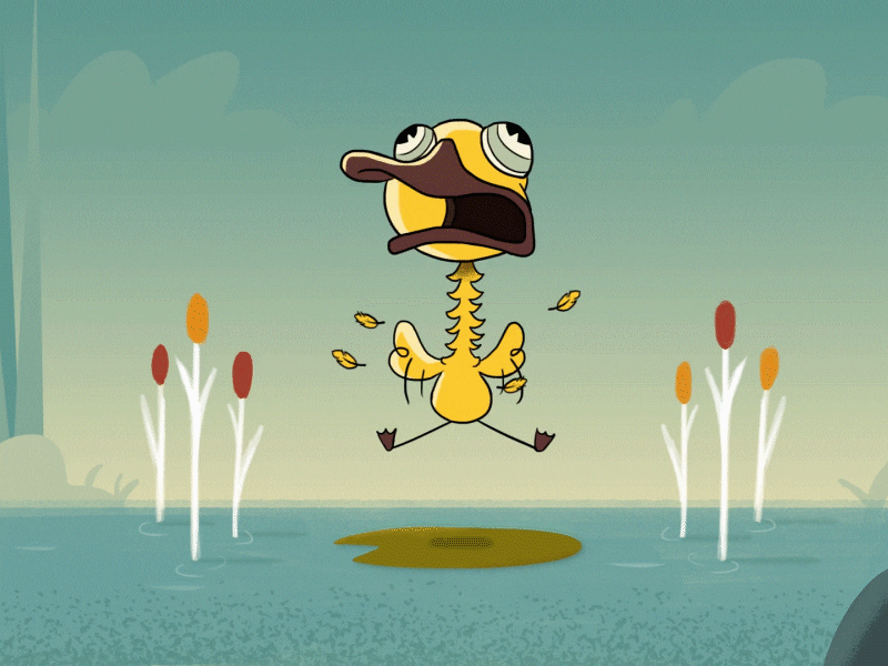 Duckpond animation character animation duck duck animation duck gif duck hunt duckling duckpond feather flap gif gif animation jagthund lily pond scare scare animation scared texture wings