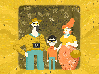 Family Portrait family family characters family portrait father jagthund mother painting paintings parenting parents portrait portrait illustration portrait painting retro van gogh yellow