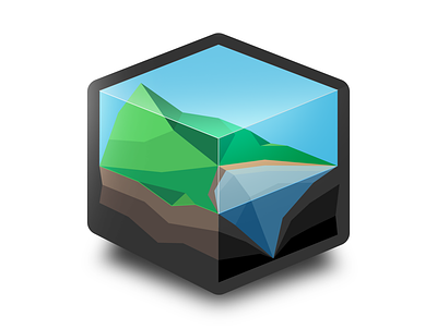 Samla iOS App Logo cut through geology ground isometric logo soil
