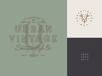 Urban Vintage boutique brooklyn cafe coffee device identity logo monogram typography