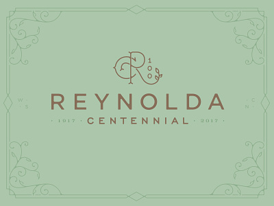 Reynolda Centennial Logo 100 centennial device identity logo monogram reynolda