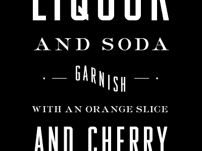 Liquor Menu typography