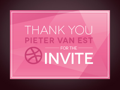 Thanks for the invite! card dribbble illustrator invite pink thanks