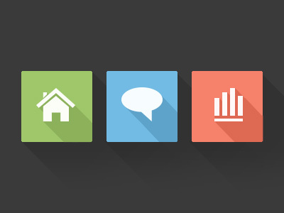 Flat icons colors flat home icons report social