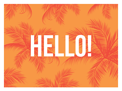 Hello! palmtree postcard summer vector