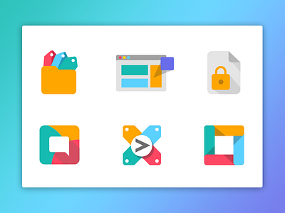 Product icons app colors flat icons illustrations navigation product ui