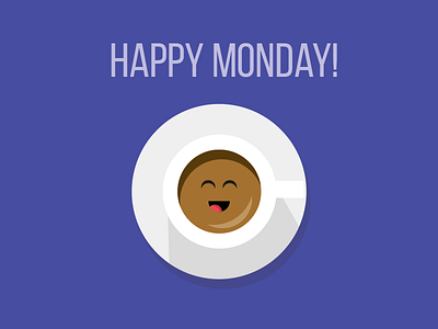 Happy Monday! coffee flat happy illustrator monday vector