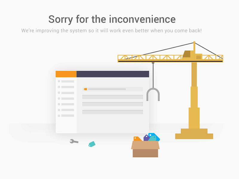 404 Page 404 animated animation construction crane gif illustrator photoshop tagmanagement tags vector webpage