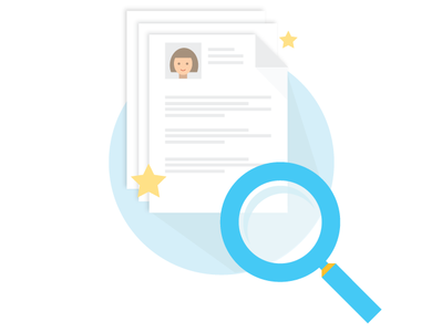 Talent Search app flat illustration recruting resume search talent ui vector
