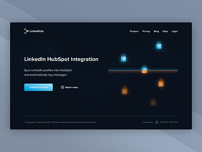 LinkedHub Homepage app chrome extension dark design homepage illustration layout linkedin product product page typography ui ux vector web webdesign website
