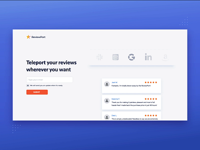 Reviewport Homepage animation design e commerce interface product typography ui ux web webdesign