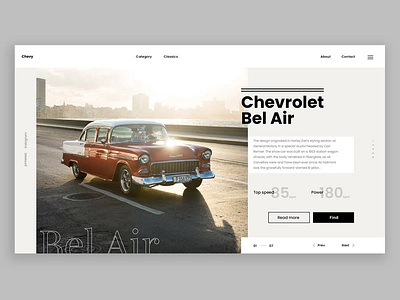 Chevrolet Bel Air car chevrolet chevy design e commerce old school retro retro car typography ui ux vintage car web webdesign website