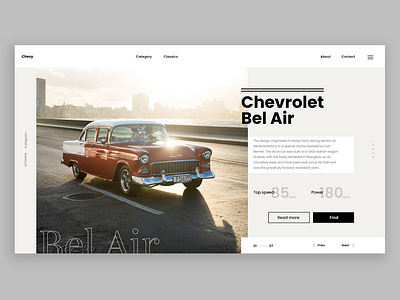 Chevrolet Bel Air car chevrolet chevy design e commerce old school retro retro car typography ui ux vintage car web webdesign website