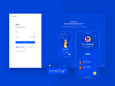 Login Page 2d analytics artificial intelligence blue business intelligence customer experience design ecommerce growth growth marketing illustration login simple sketch ui ux vector