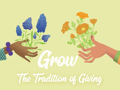 Grow The Tradition of Giving awareness bouquet charity flowers giving giving tuesday grow illustration illustrator