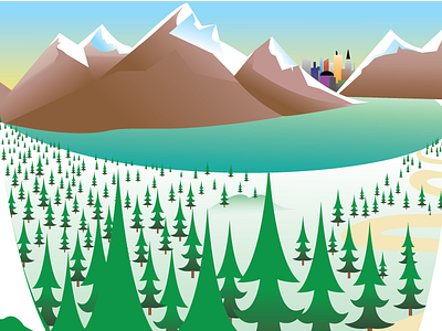 What Lies Ahead destination hiking hills illustration journey mountain new year peak snow sunrise trailhead winter