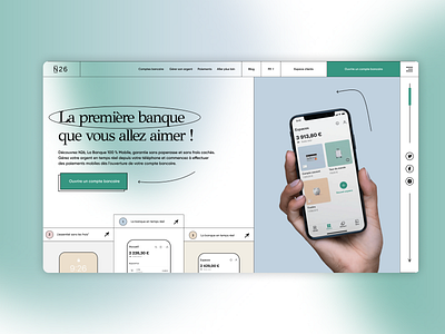 N26 home page - redesign brutaliste style branding brutalism concept design illustration ui ux vector