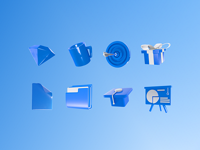 A nice library of modest 3D icons 3d app icon iconography icons illustration social social media visual identity website