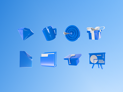 A nice library of modest 3D icons