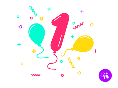 Anniversary branding illustration party woman