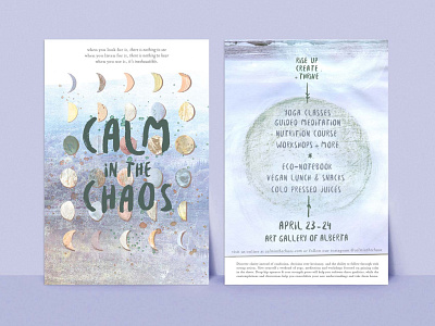 Calm In The Chaos Workshop calm chaos digital design health invitation marketing mental moon phases print design wellness workshop yoga