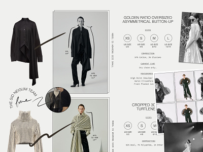 Sid Neigum Size Charts avant garde digital digital marketing ecommerce editorial fashion fashion brand fashion design measurements online shopping polaroid product size chart sizing