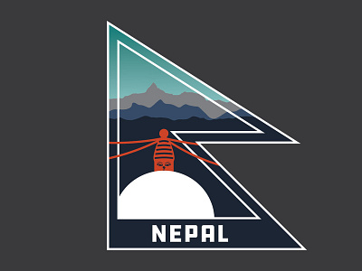 Nepal asia buddhist flag flags himalayas illustration mountains nepal nepali silhouette temple travel