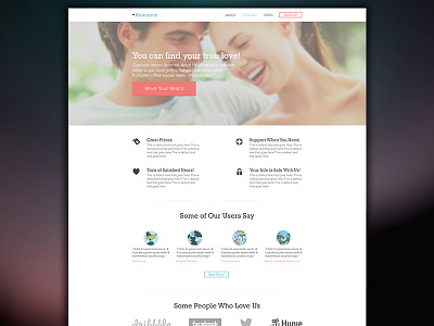 Romance - A Simple & Elegant Theme buttons design elements flat icons landing page simple site theme website wordpress
