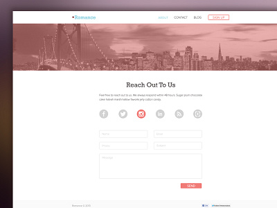 Romance Theme - Contact Page