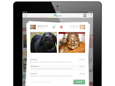 iPad App (Piccee - Messages Screen)