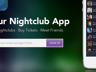 Landing Page for a Nightclub App