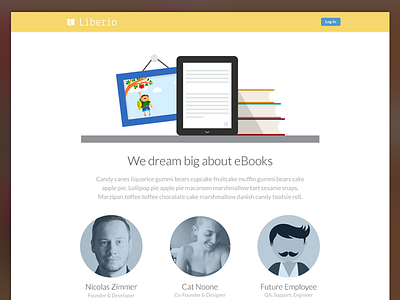 Liberio Team Page ebooks flat illustration liberio simple team web website