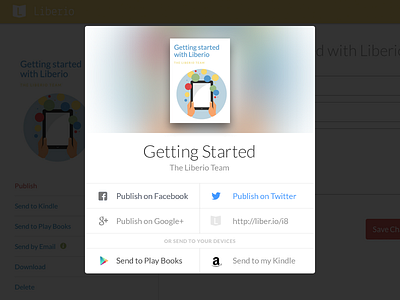 Liberio Publish Popover app ebooks feature flat illustration liberio simple web website