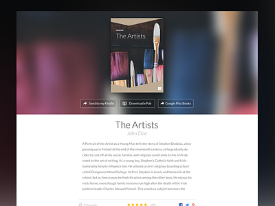 Author eBook Mini-site app ebooks feature flat liberio minimal publishing simple social web website