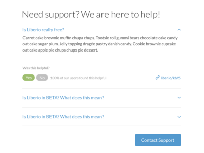 Support Page app buttons ebooks help liberio publishing support ui website